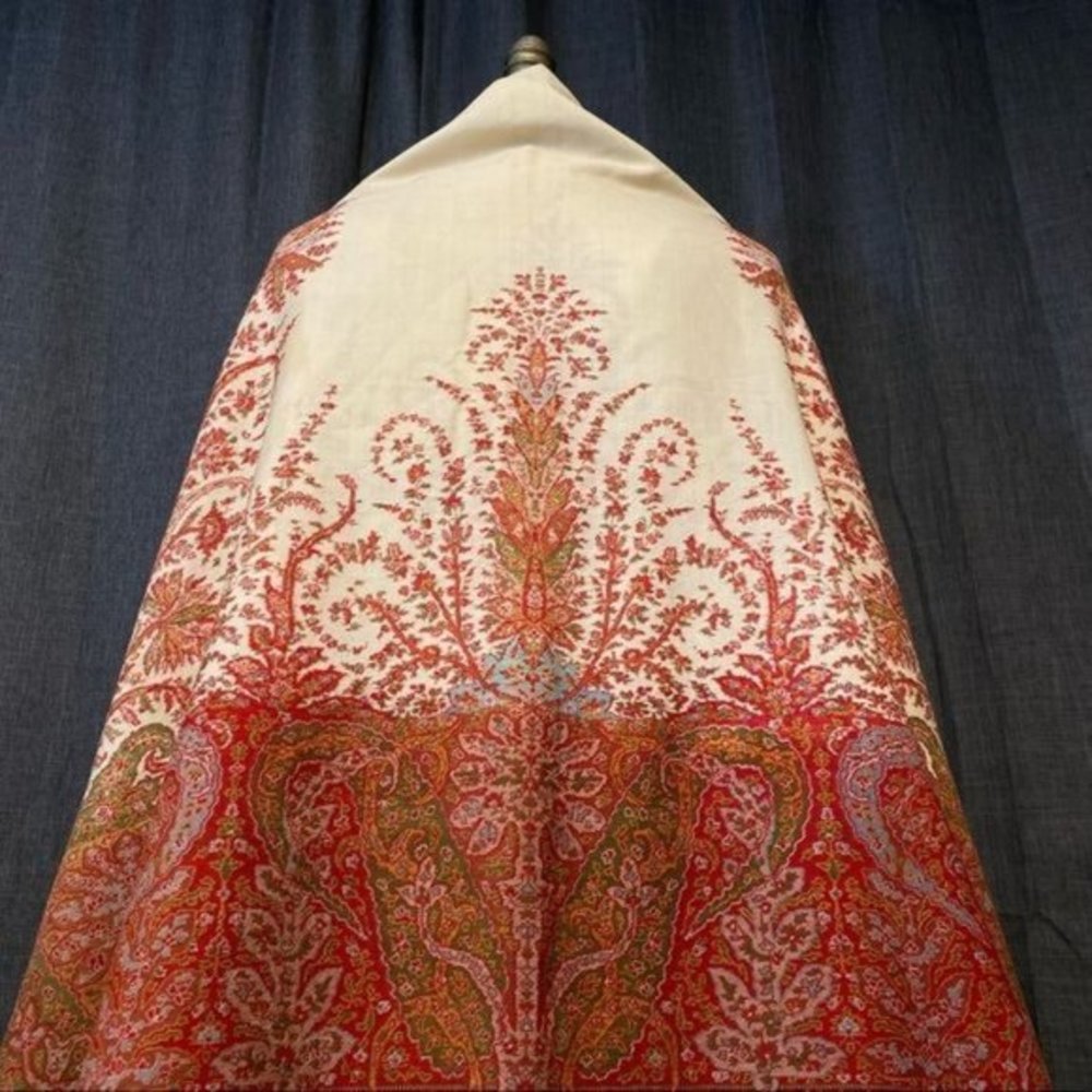 1800’s Wool Paisley Shawl -extra large! 146” x 64” - Picture 3 of 16